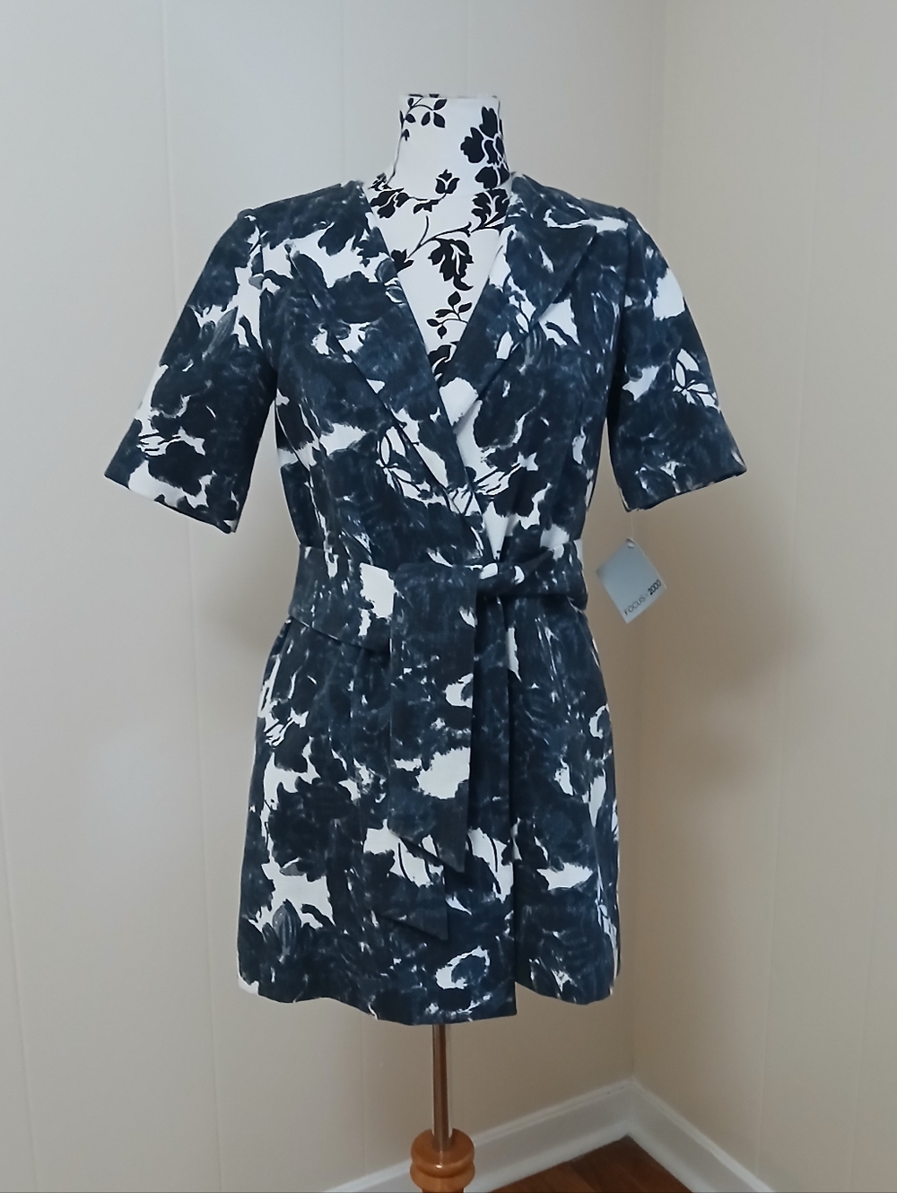 Focus 2000 Navy and White Floral Dress